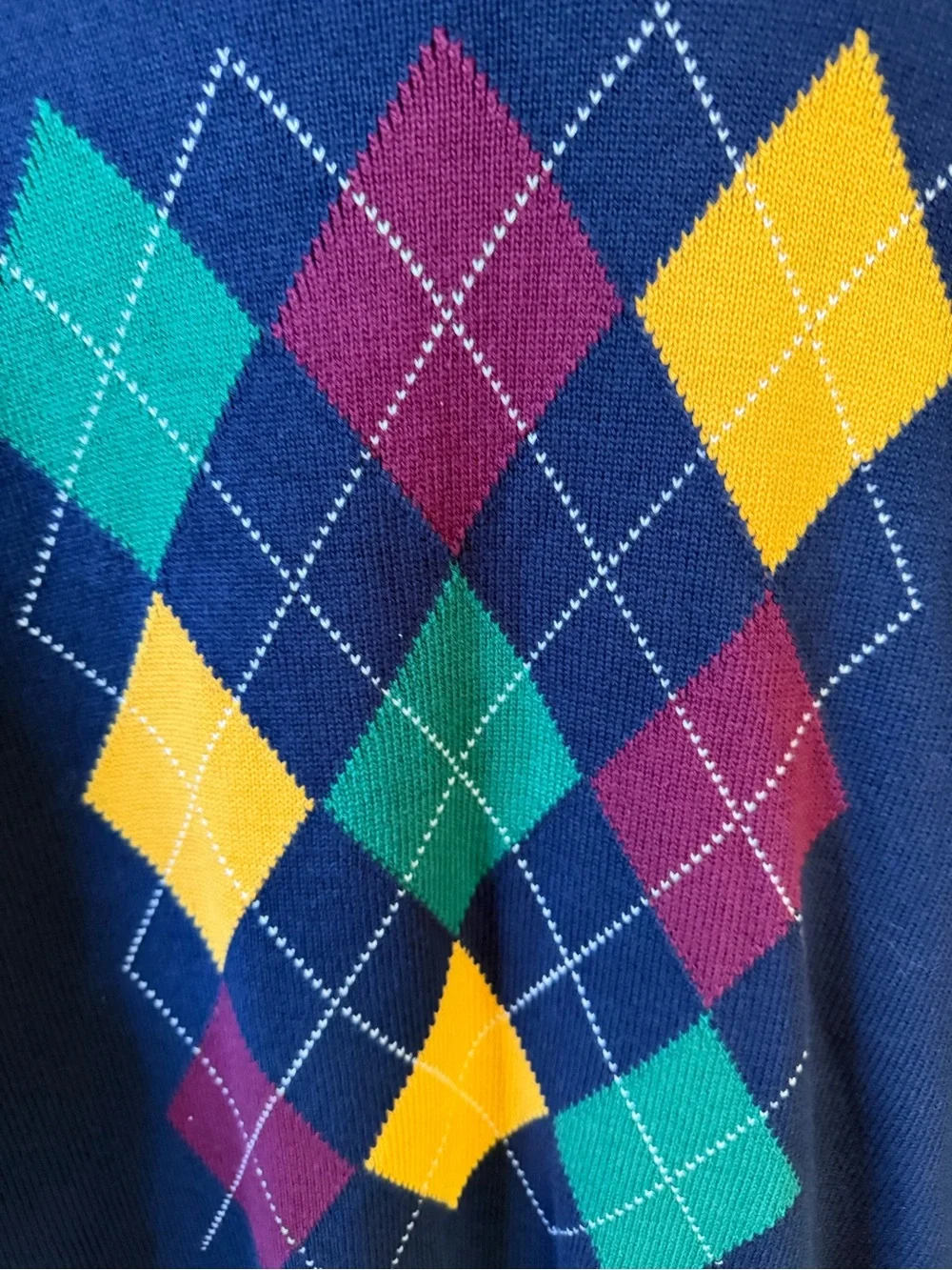 Gymboree Boys Intarsia Argyle Sweater Size 12 Navy 100% Cotton NWT